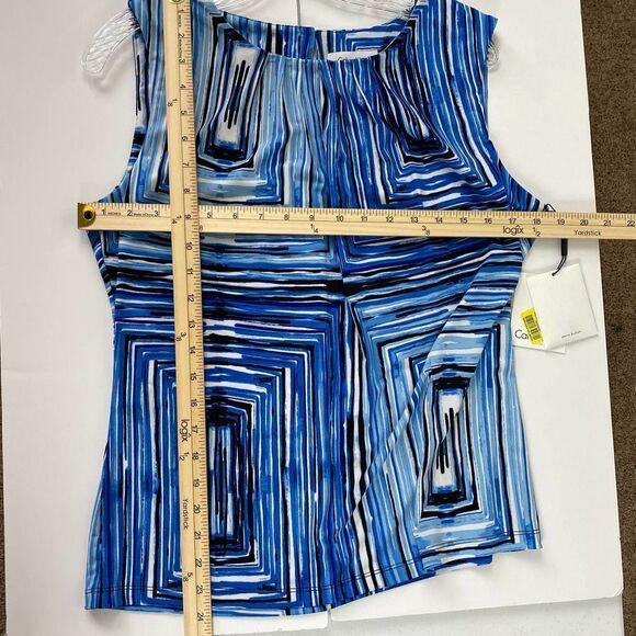 Calvin Klein Blue Geometric Blouse - Picture 9 of 9